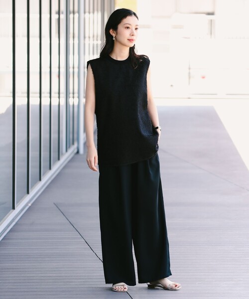 Demi-Luxe BEAMS(デミルクス ビームス)の「Demi-Luxe BEAMS / カットジャカード ノースリーブ ブラウス(シャツ/ブラウス・レディース・オフホワイト/ブラック・ONE SIZE)」の5枚目の写真