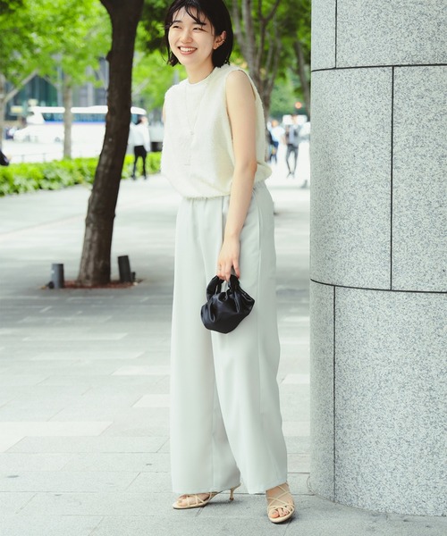 Demi-Luxe BEAMS(デミルクス ビームス)の「Demi-Luxe BEAMS / カットジャカード ノースリーブ ブラウス(シャツ/ブラウス・レディース・オフホワイト/ブラック・ONE SIZE)」の17枚目の写真