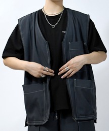 oversize stitching vest/オーバーサイズ ステッチング ベスト
