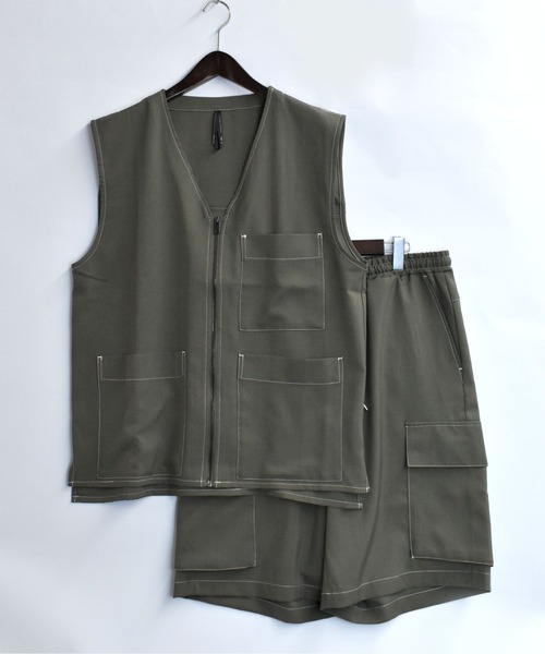 Starting Over(スターティングオーバー)の「oversize stitching vest/オーバーサイズ ステッチング ベスト(ベスト・メンズ・チャコールグレー/ブラック/カーキ・M/L/XL)」の6枚目の写真