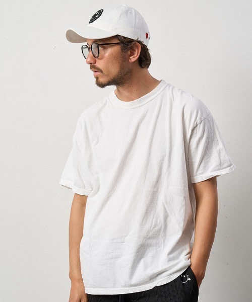 STUD MUFFIN(スタッドマフィン)の「mko12029-コットンツイル カギ編み スマイル&ワッペン コットン ローキャップ(キャップ・メンズ・ホワイト/ブラック・FREE)」の7枚目の写真