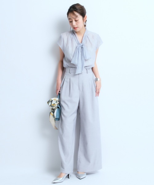 JUSGLITTY（ジャスグリッティー）の「プチラメドット半袖ブラウス（シャツ/ブラウス・レディース・ブラック/ライトブルー・1/2）」の20枚目の写真