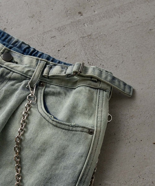 CLEL core.】Heavy Ounce Gradient Denim and Wallet Chain