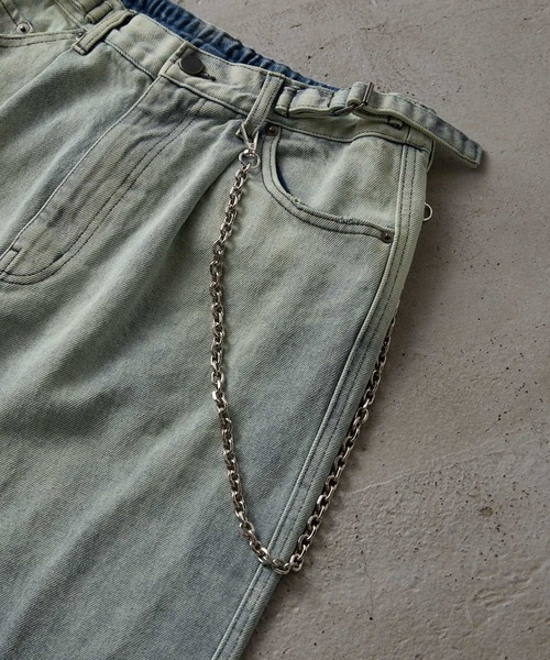 CLEL core.】Heavy Ounce Gradient Denim and Wallet Chain