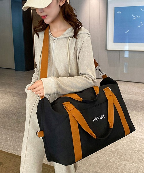 florist（フローリスト）の「【軽量・大容量】2WAY 撥水シンプルカジュアルボストンバッグ/トラベルバッグ/ショルダーバッグ（ボストンバッグ・レディース・モスグリーン/ライトグリーン/ライトグレー/ブラック/ライトブラウン/オフホワイト/ネイビー/ピンク・FREE）」の13枚目の写真