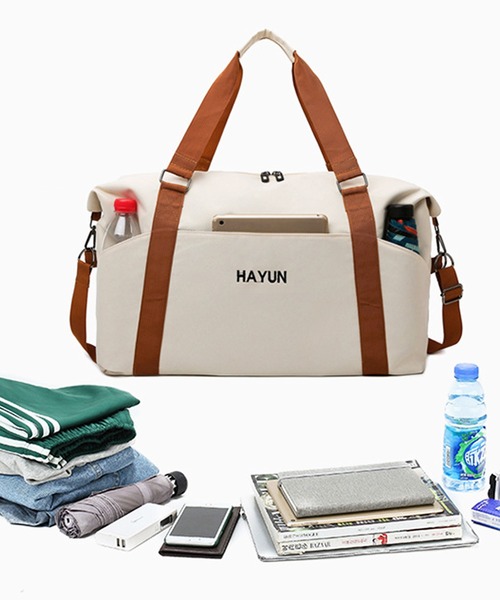 HIROFU☆大容量バストンバッグ☆2way☆美品 セール】【軽量・大容量】2WAY 撥水シンプルカジュアルボストン