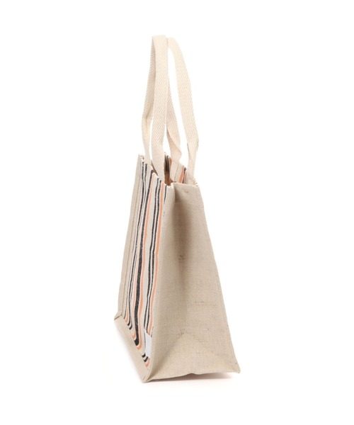 BAYFLOW（ベイフロー）の「[A4サイズ収納可能]BF JUICY COLORSストライプバッグ（トートバッグ・レディース・ブラック/ネイビー/ピンク・0）」の4枚目の写真