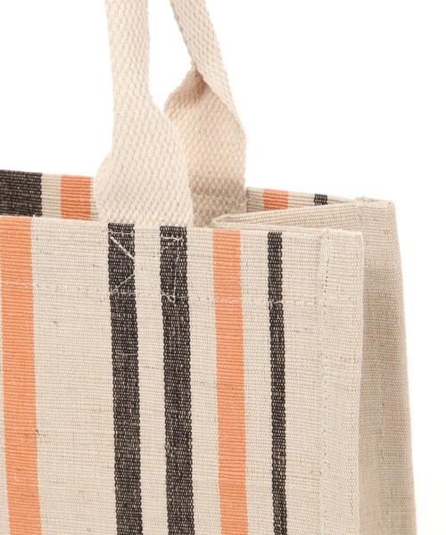 BAYFLOW（ベイフロー）の「[A4サイズ収納可能]BF JUICY COLORSストライプバッグ（トートバッグ・レディース・ブラック/ネイビー/ピンク・0）」の7枚目の写真