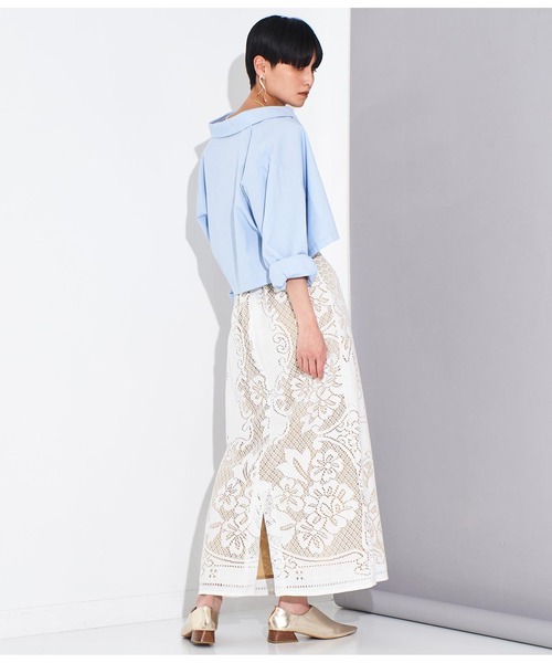 Settimissimo（セッティミッシモ）の「パネル柄レース マキシ丈 スカート（スカート・レディース・レッド/オフホワイト・38）」の10枚目の写真