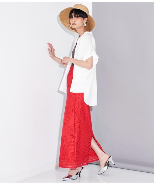 Settimissimo（セッティミッシモ）の「パネル柄レース マキシ丈 スカート（スカート・レディース・レッド/オフホワイト・38）」の17枚目の写真