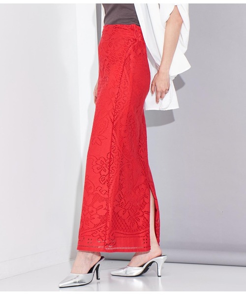 Settimissimo（セッティミッシモ）の「パネル柄レース マキシ丈 スカート（スカート・レディース・レッド/オフホワイト・38）」の12枚目の写真
