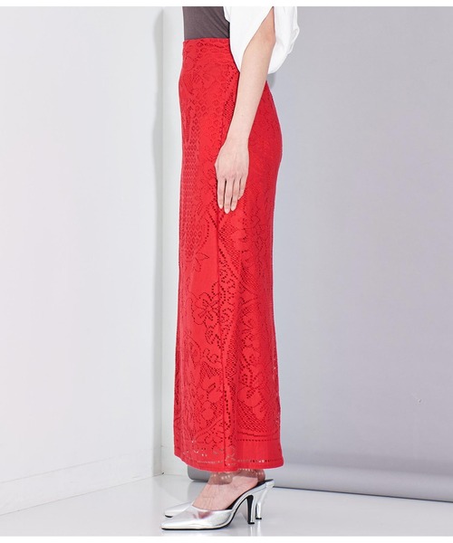 Settimissimo（セッティミッシモ）の「パネル柄レース マキシ丈 スカート（スカート・レディース・レッド/オフホワイト・38）」の21枚目の写真