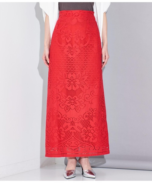 Settimissimo（セッティミッシモ）の「パネル柄レース マキシ丈 スカート（スカート・レディース・レッド/オフホワイト・38）」の20枚目の写真