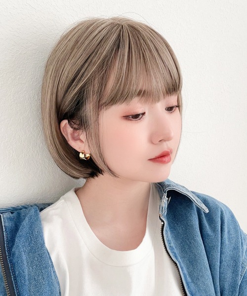 プティカットボブ 」 ウィッグ ボブ ショート 自然 フルウィッグ