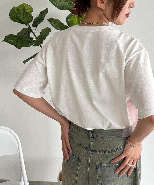 apres jour mignon（アプレジュールミニョン）の「チュールドッキングT【ZOZOTOWN限定アイテム】（Tシャツ/カットソー・レディース・オフホワイト/ホワイト系その他/ブラック・X-LARGE/フリー）」の10枚目の写真