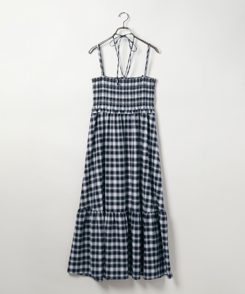 Heather（ヘザー）の「オンブレチェックキャミワンピース 132631