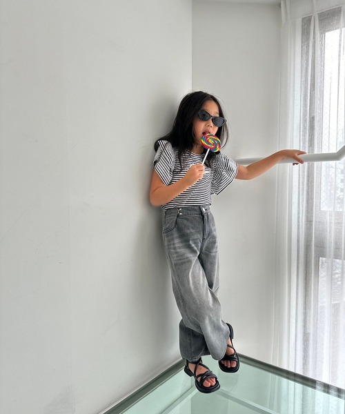 10C REPIPI（ジューシーレピピ）の「【10C REPIPI】ワイドホックデニムパンツ（デニムパンツ・キッズ・ブルー系その他/ブラック/ライトブルー・110cm/120cm/130cm）」の4枚目の写真