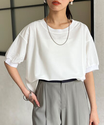 Chez toi | UV加工リブ切替Tシャツ(Tシャツ/カットソー)