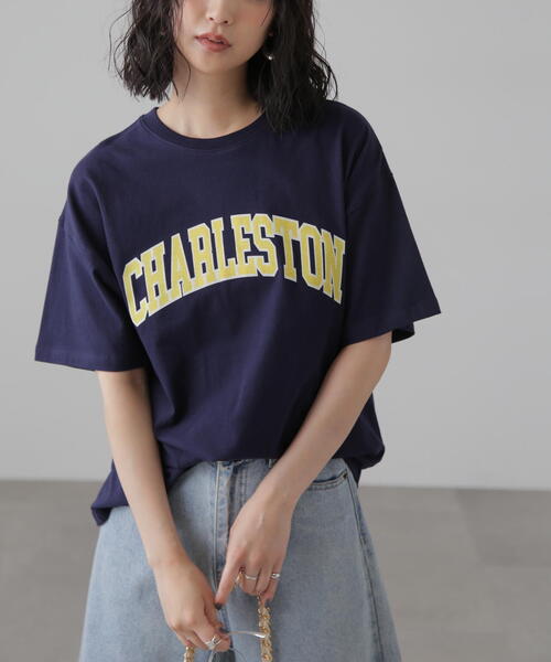 FREE'S MART（フリーズマート）の「カレッジロゴビッグＴシャツ（Tシャツ/カットソー・レディース・ネイビー/レッド/ホワイト・FREE）」の2枚目の写真
