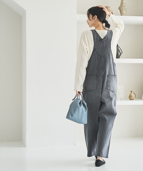 coen（コーエン）の「デニムオーバーオール（サロペット/オーバーオール・レディース・ダークグレー/コバルトブルー・M/L）」の6枚目の写真