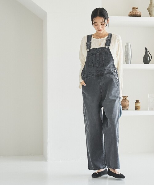 coen（コーエン）の「デニムオーバーオール（サロペット/オーバーオール・レディース・ダークグレー/コバルトブルー・M/L）」の8枚目の写真