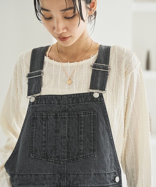 coen（コーエン）の「デニムオーバーオール（サロペット/オーバーオール・レディース・ダークグレー/コバルトブルー・M/L）」の9枚目の写真