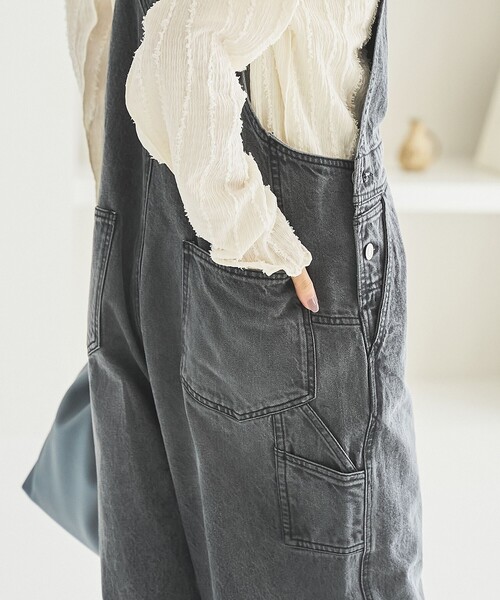 coen（コーエン）の「デニムオーバーオール（サロペット/オーバーオール・レディース・ダークグレー/コバルトブルー・M/L）」の11枚目の写真