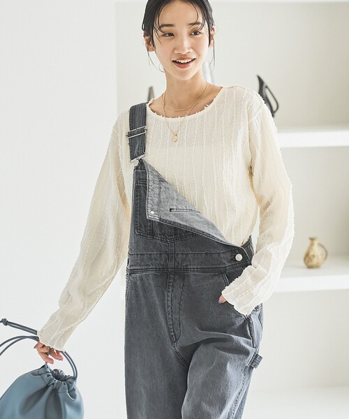 coen（コーエン）の「デニムオーバーオール（サロペット/オーバーオール・レディース・ダークグレー/コバルトブルー・M/L）」の12枚目の写真