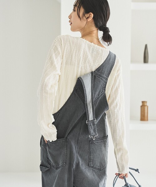 coen（コーエン）の「デニムオーバーオール（サロペット/オーバーオール・レディース・ダークグレー/コバルトブルー・M/L）」の13枚目の写真