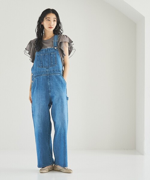 BLUE BLUE ロゴピスネーム チノツイル サロペット オーバーオール 12062902-02.jpg