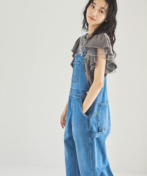 coen（コーエン）の「デニムオーバーオール（サロペット/オーバーオール・レディース・ダークグレー/コバルトブルー・M/L）」の20枚目の写真