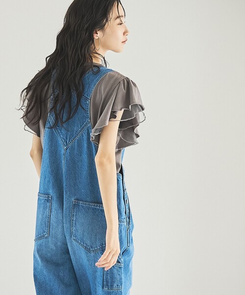 coen（コーエン）の「デニムオーバーオール（サロペット/オーバーオール・レディース・ダークグレー/コバルトブルー・M/L）」の21枚目の写真