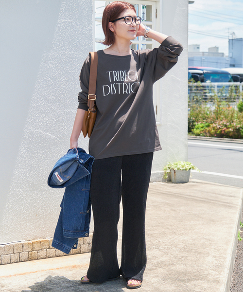 Spick & Span(スピックアンドスパン)の「シルケット天竺ロゴロンTEE2(Tシャツ/カットソー・レディース・ブラック/ライトグレー/ホワイト/ベージュ・FREE)」の8枚目の写真