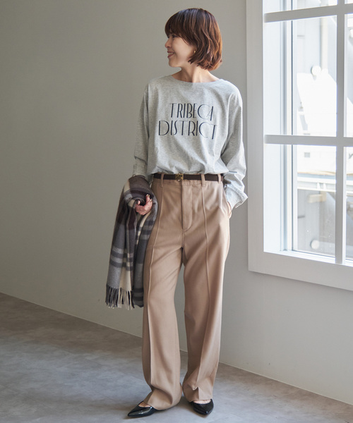 Spick & Span(スピックアンドスパン)の「シルケット天竺ロゴロンTEE2(Tシャツ/カットソー・レディース・ブラック/ライトグレー/ホワイト/ベージュ・FREE)」の16枚目の写真