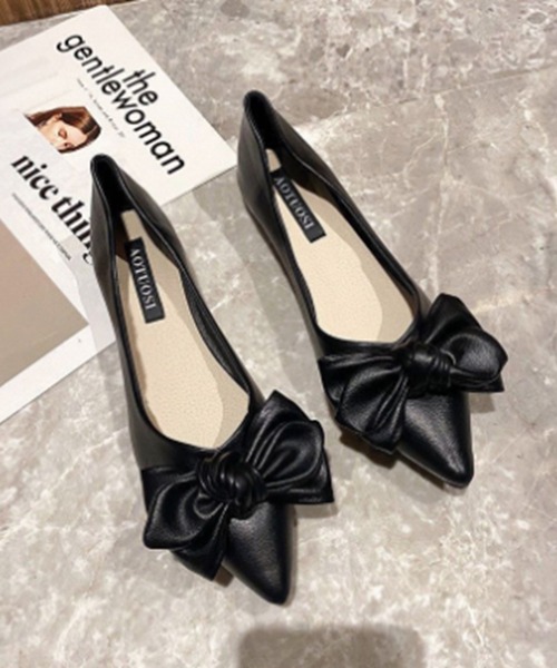 Silly（シリー）の「【リボンで大人ガーリー】ポインテッドトゥリボンパンプス（パンプス・レディース・ベージュ/イエロー/ブラック・SMALL/MEDIUM/LARGE）」の4枚目の写真