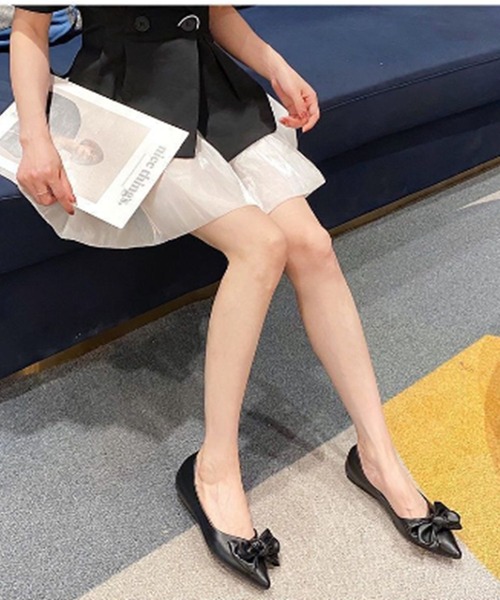 Silly（シリー）の「【リボンで大人ガーリー】ポインテッドトゥリボンパンプス（パンプス・レディース・ベージュ/イエロー/ブラック・SMALL/MEDIUM/LARGE）」の5枚目の写真