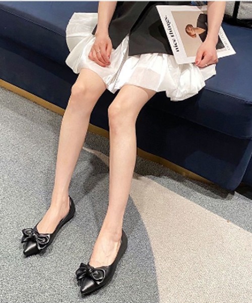 Silly（シリー）の「【リボンで大人ガーリー】ポインテッドトゥリボンパンプス（パンプス・レディース・ベージュ/イエロー/ブラック・SMALL/MEDIUM/LARGE）」の6枚目の写真