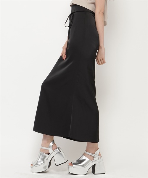 REDYAZEL（レディアゼル）の「ハイウエストサテンナロースカート（スカート・レディース・ブラック/ピンク/イエロー・FREE）」の7枚目の写真