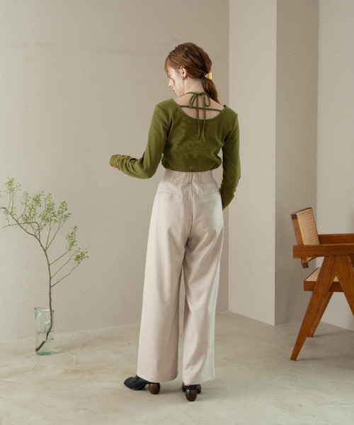 hinari（ヒナリ）の「ラップタックパンツ（その他パンツ・レディース・チャコールグレー/ライトベージュ/ブラック・SMALL/X-SMALL/FREE）」の8枚目の写真