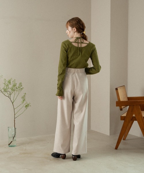 hinari（ヒナリ）の「ラップタックパンツ（その他パンツ・レディース・チャコールグレー/ライトベージュ/ブラック・SMALL/X-SMALL/FREE）」の10枚目の写真