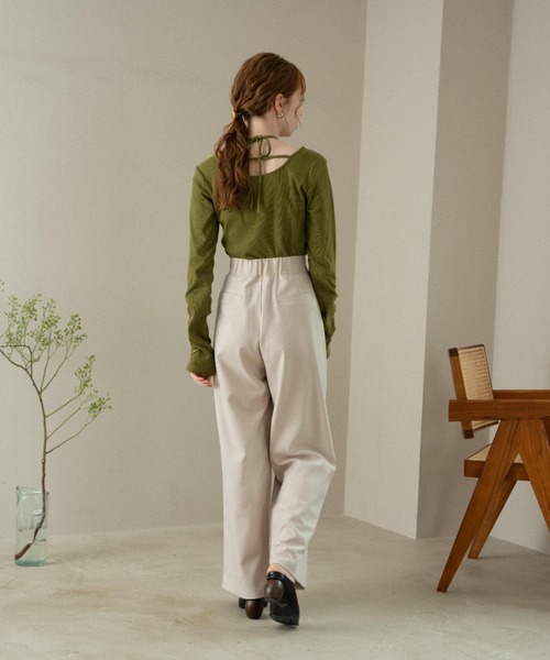 hinari（ヒナリ）の「ラップタックパンツ（その他パンツ・レディース・チャコールグレー/ライトベージュ/ブラック・SMALL/X-SMALL/FREE）」の14枚目の写真