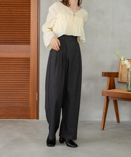 hinari（ヒナリ）の「ラップタックパンツ（その他パンツ・レディース・チャコールグレー/ライトベージュ/ブラック・SMALL/X-SMALL/FREE）」の20枚目の写真