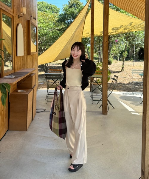 hinari（ヒナリ）の「ラップタックパンツ（その他パンツ・レディース・チャコールグレー/ライトベージュ/ブラック・SMALL/X-SMALL/FREE）」の17枚目の写真