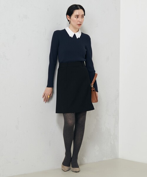 NOLLEY'S  ミニプルオーバーニット布帛ワンピースセット　新品 WEB限定 TIME SALE！］《手洗い可能》袖チュールプルオーバー