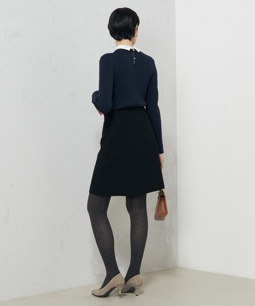 NOLLEY’S（ノーリーズ）の「《手洗い可能》白2枚衿付きプルオーバーニット（ニット/セーター・レディース・ネイビー/ブラック・38）」の17枚目の写真