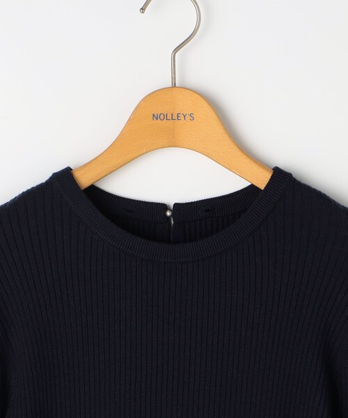 NOLLEY’S（ノーリーズ）の「《手洗い可能》白2枚衿付きプルオーバーニット（ニット/セーター・レディース・ネイビー/ブラック・38）」の5枚目の写真