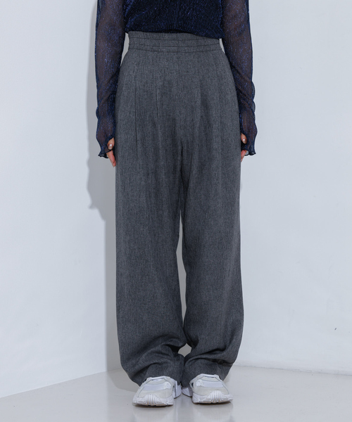 NOMINE（ノミネ）の「【セットアップ着用可】シャーク タックワイドパンツ（スラックス・レディース・オレンジ系その他/グレー・S/M）」の4枚目の写真