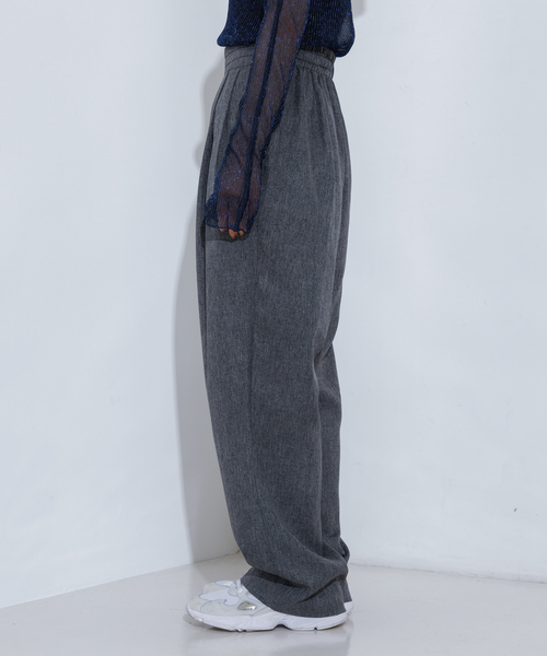 NOMINE（ノミネ）の「【セットアップ着用可】シャーク タックワイドパンツ（スラックス・レディース・オレンジ系その他/グレー・S/M）」の5枚目の写真