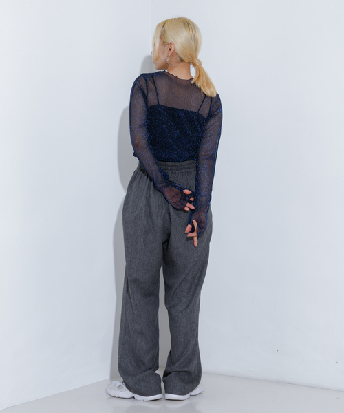 NOMINE（ノミネ）の「【セットアップ着用可】シャーク タックワイドパンツ（スラックス・レディース・オレンジ系その他/グレー・S/M）」の13枚目の写真