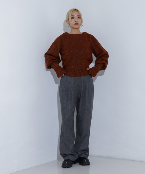 NOMINE（ノミネ）の「【セットアップ着用可】シャーク タックワイドパンツ（スラックス・レディース・オレンジ系その他/グレー・S/M）」の15枚目の写真